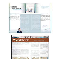 Doppelseiten Layout für ein Magazin