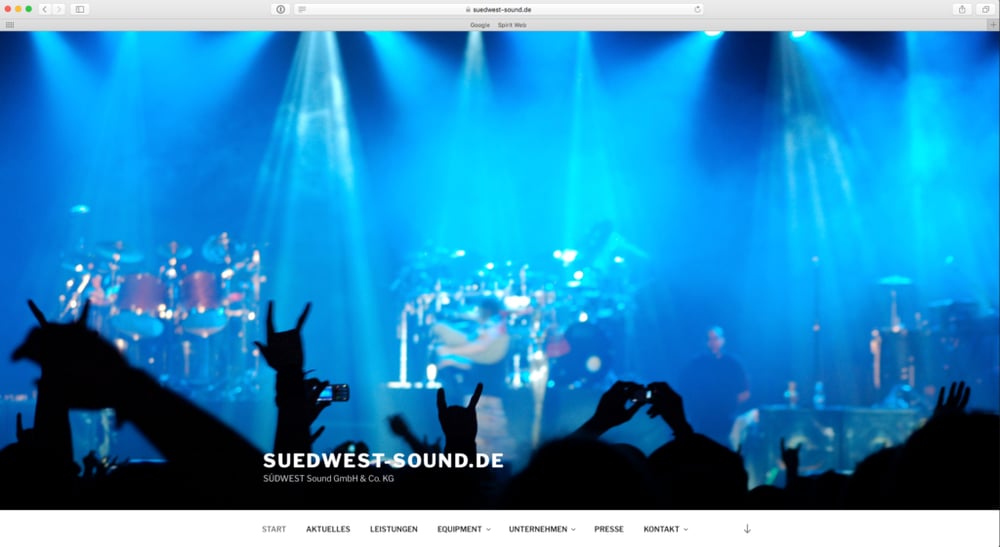 Blick auf die neu erstellte Website
