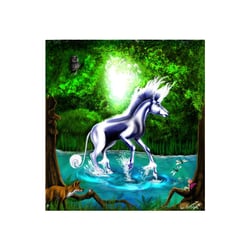 Einhorn und Waldtiere