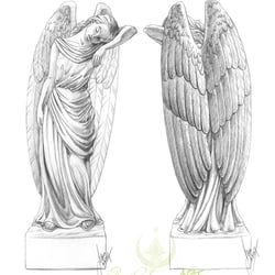Konzeptzeichnung für eine Grabsteinfigur (Vorlage für Anfertigung)