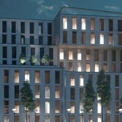 3D Visualisierung Bürogebäude 2 Blaue std.