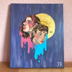 Engel/Teufel Acryl auf Leinwand