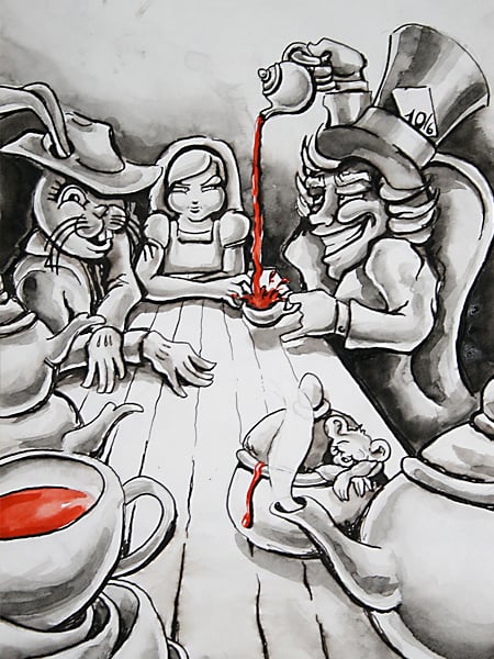 Illustration Tusche & Aquarell Mischtechnik