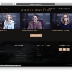 News Bereich mit Video-Interviews der Kunden