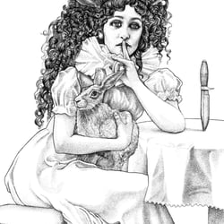 Mädchen mit Hase