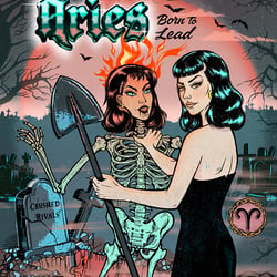 „Aries“, Zodiac & Pin-up Girls illustration series, 2024, procreate + photoshop