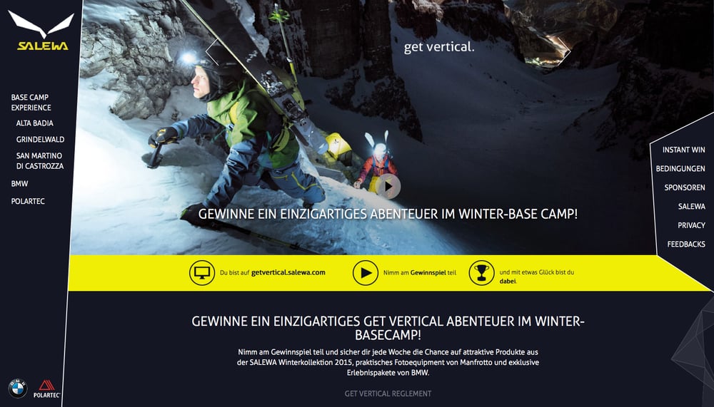 Salewa – Website (getvertical-Kampagne)