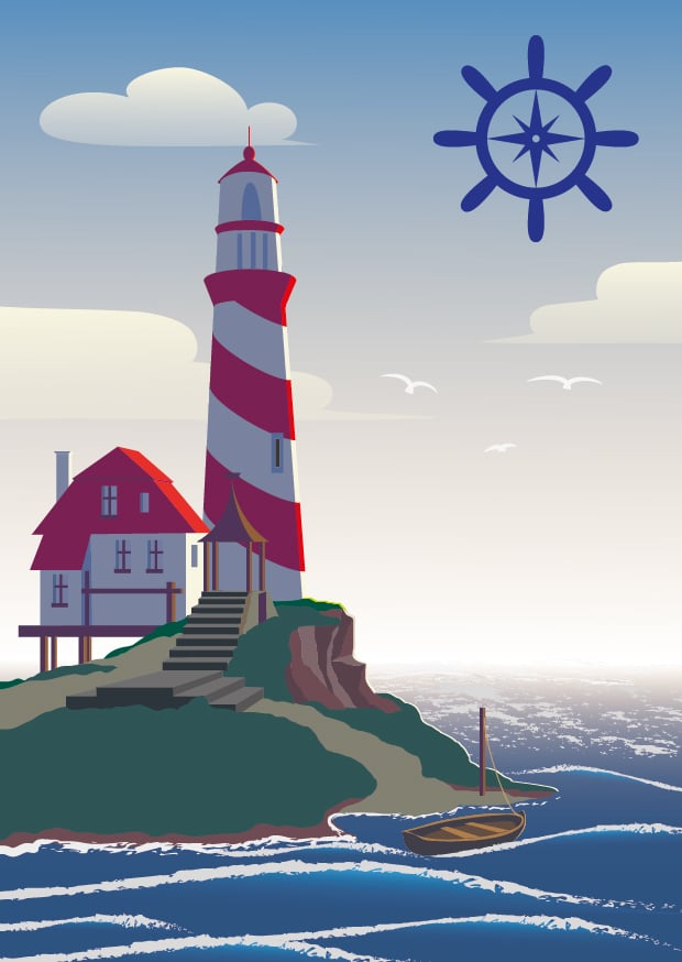 Illustration Postkarte Reiseunternehmen
