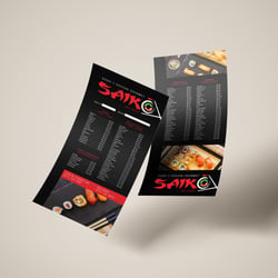 Take away menu flyer