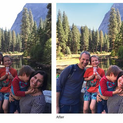 Before-after photo editing example
