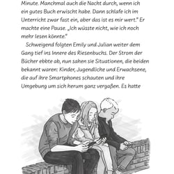 Illustration im TB „Gefangen im Riesenbuch“
