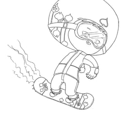 César hat einen Monsterspaß im Pulverschnee
