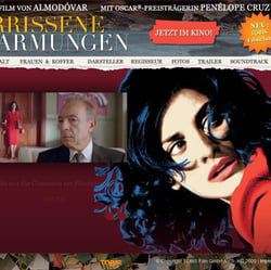 Flash-Webseite für den Film „Zerrissene Umarmungen“