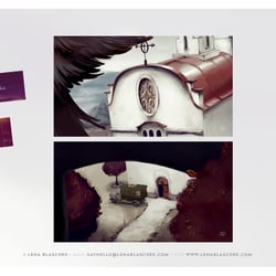 Colour-Script (Strichzeichnungen nicht von mir), Layout und Backgroundpaining für Studentenfilm „Vida“