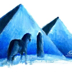 Pyramids. Acryl auf Papier