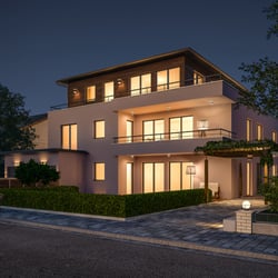 Mehrfamilienhaus 3D Architektur Nacht 2
