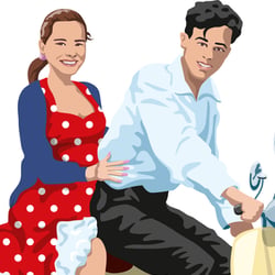 Vespafahrer, Vectorgrafik