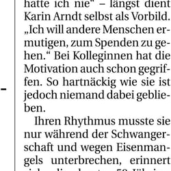 Jubiliäum einer Potsdamer Blutspenderin