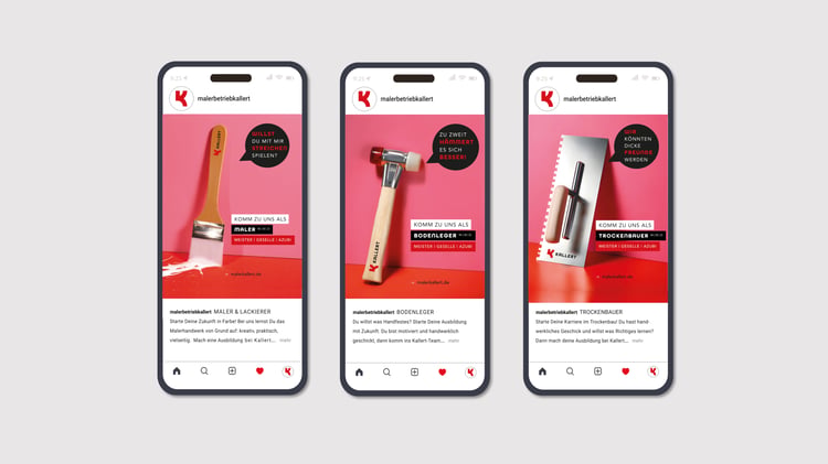 Kallert Malerbetrieb – Instagram-Kampagne zur Mitarbeitergewinnung