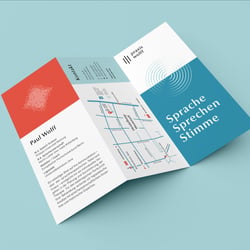 Flyergestaltung im Rahmen des Corporate Designs für Praxis Wolff – Sprache | Sprechen | Stimme