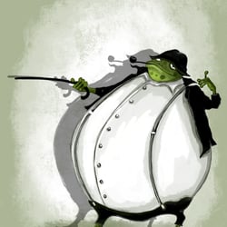 Lustige Froschfamilie