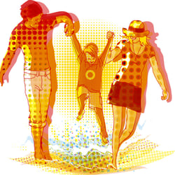 Familie am Strand
