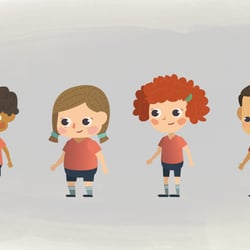 Characters line up
