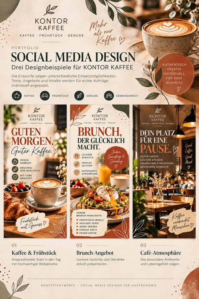 KONTOR KAFFEE – Social Media Design für Gastronomie