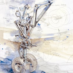Aerospace II, pencil and watercolour