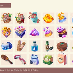 Collection of different Consumables Ive done for the game