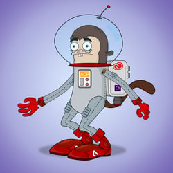 Space Monkey graphic created for the Adobe Community Professionals lecture