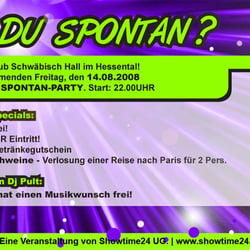 Spontaner Flyer zu einer Spontan Party