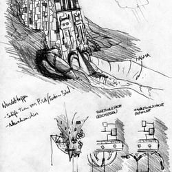 Locationdesign; Bleistiftskizze