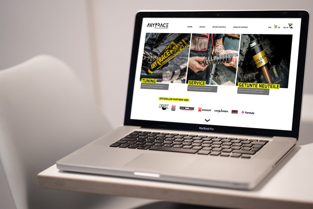 Webdesign für ANYRACE Suspension