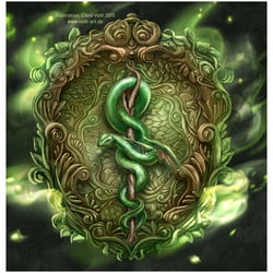 Fantasy Wappen mit Schlange