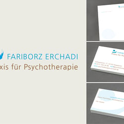 Logogestaltung und Geschäftspapiere für die Psychotherapiepraxis Erchadi, Wuppertal