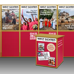 Messestand für das Magazin WELT-SICHTEN