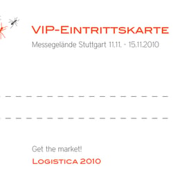 VIP Eintrittskarte zur Messe „Logistica 2010“, Vorderseite