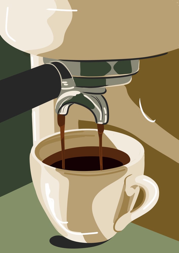 Flat Illustration Caffe Latte