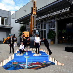 Eröffnungsfeier Liebherr in Berlin / 3D Straßenm. auf PVC