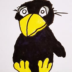 Inktober-21 Tag 5 - Thema: Raven. Hier ist Rudi aus der Kinderserie Siebenstein.