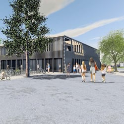 Visualisierung Wettbewerb Strandbad Bruggerhorn, Carigiet Architektur