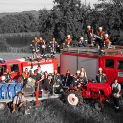 Gruppenfoto der Feuerwehr Hergensweiler, nähe Lindau am Bodensee