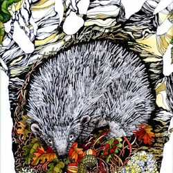 Gelschreiber und Aquarell