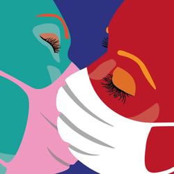 Kissing Masks – Illustration
