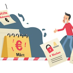 Informative Illustration „Der Weg zur Stromsperre“