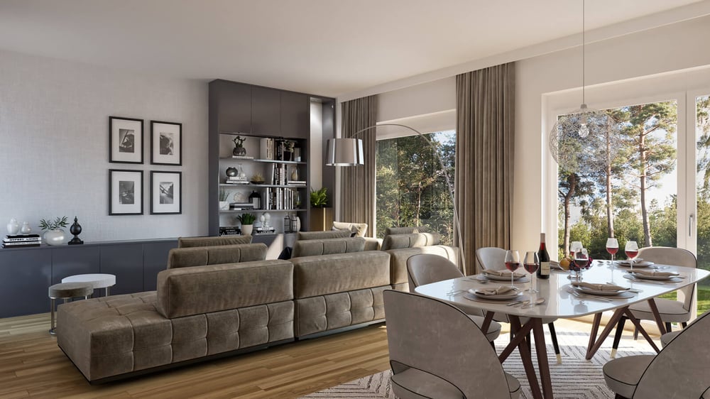 Interieur-Rendering Wohnzimmer