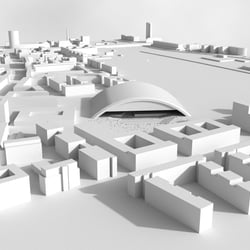 visualisiertes Städtebaumodell