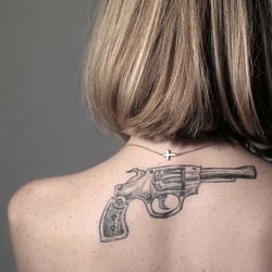 cross and gun