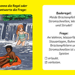 Frage-Antwortkarte zum Spiel „Schwimmen macht Spaß!“